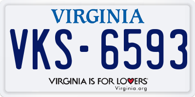 VA license plate VKS6593