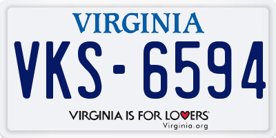 VA license plate VKS6594