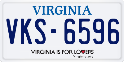 VA license plate VKS6596
