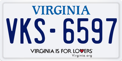 VA license plate VKS6597