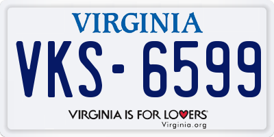 VA license plate VKS6599