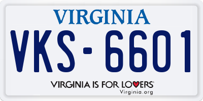 VA license plate VKS6601