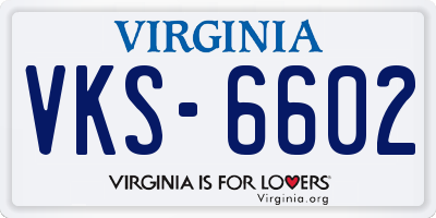 VA license plate VKS6602