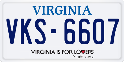 VA license plate VKS6607