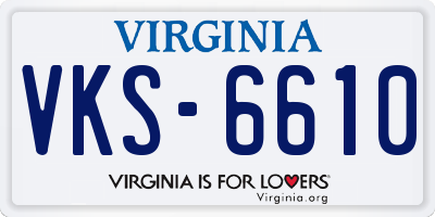 VA license plate VKS6610