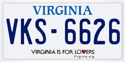 VA license plate VKS6626