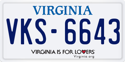 VA license plate VKS6643