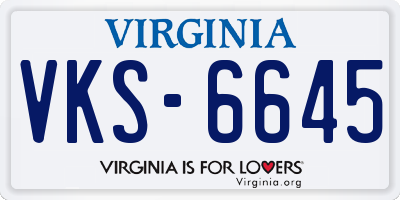 VA license plate VKS6645