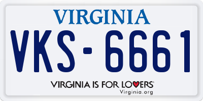 VA license plate VKS6661