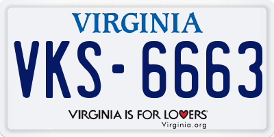 VA license plate VKS6663