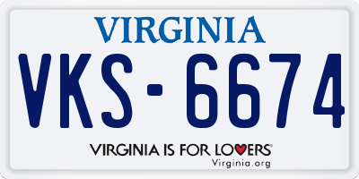 VA license plate VKS6674