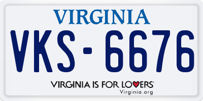 VA license plate VKS6676