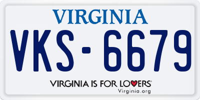 VA license plate VKS6679