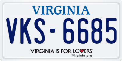 VA license plate VKS6685