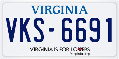 VA license plate VKS6691
