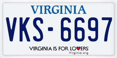 VA license plate VKS6697