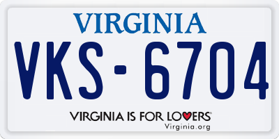 VA license plate VKS6704