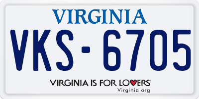 VA license plate VKS6705