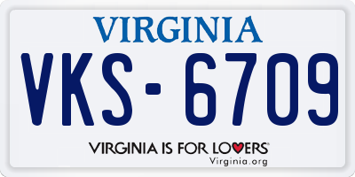 VA license plate VKS6709