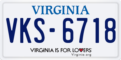 VA license plate VKS6718
