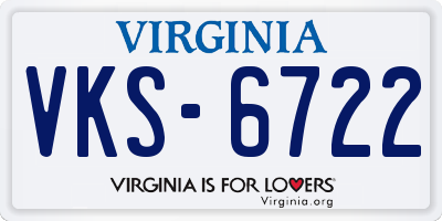 VA license plate VKS6722