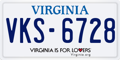 VA license plate VKS6728