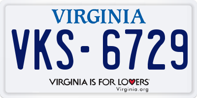 VA license plate VKS6729