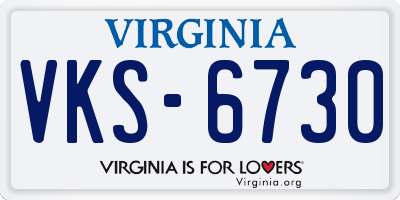 VA license plate VKS6730