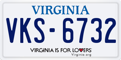VA license plate VKS6732
