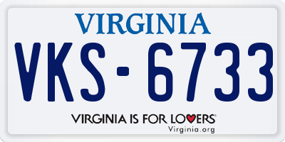 VA license plate VKS6733