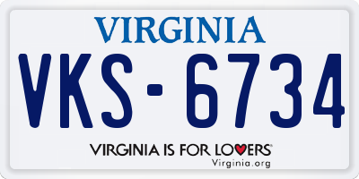 VA license plate VKS6734