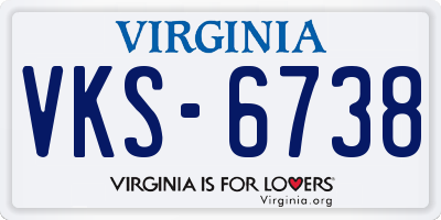 VA license plate VKS6738