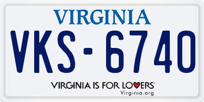 VA license plate VKS6740