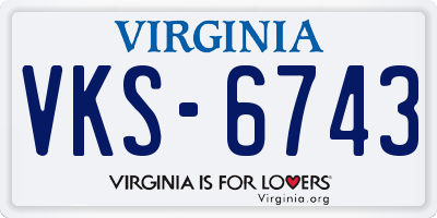 VA license plate VKS6743