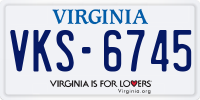 VA license plate VKS6745