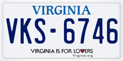 VA license plate VKS6746