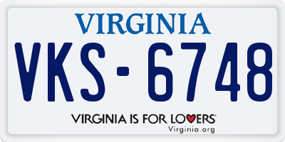VA license plate VKS6748