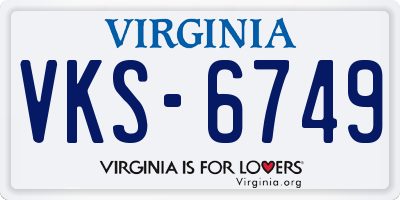 VA license plate VKS6749