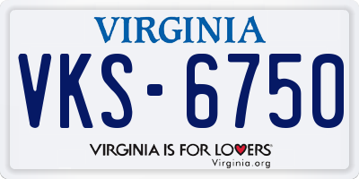 VA license plate VKS6750