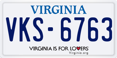 VA license plate VKS6763