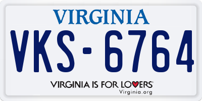 VA license plate VKS6764