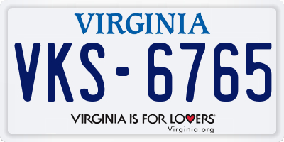 VA license plate VKS6765