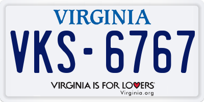VA license plate VKS6767