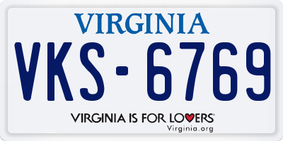 VA license plate VKS6769