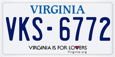 VA license plate VKS6772