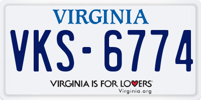 VA license plate VKS6774