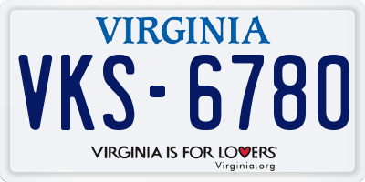 VA license plate VKS6780