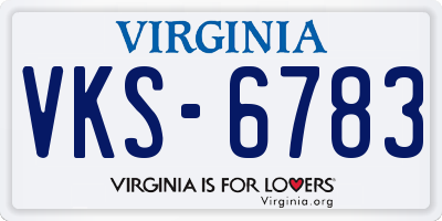 VA license plate VKS6783