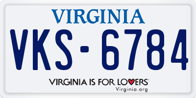 VA license plate VKS6784