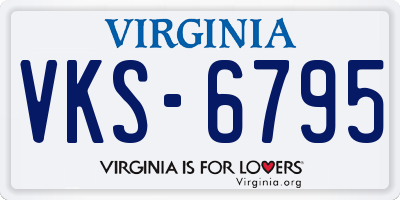VA license plate VKS6795